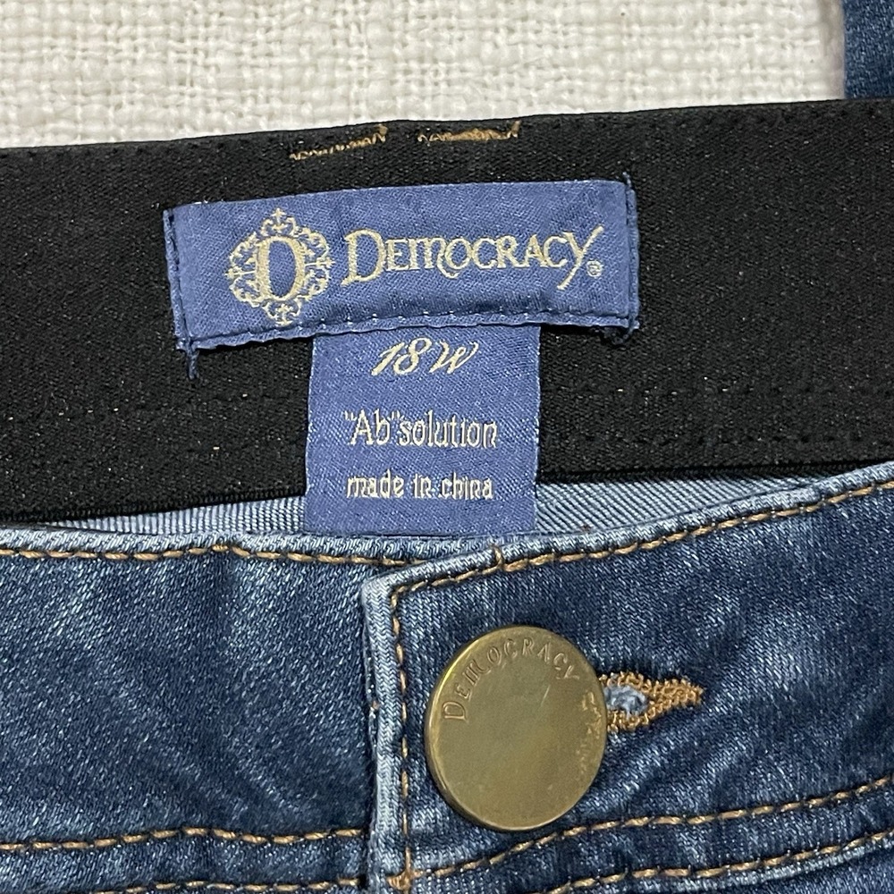 Democracy AB Tech Skinny Ankle Jeans Blue Dark Wash Women's Size 18W Pants - Picture 3 of 7